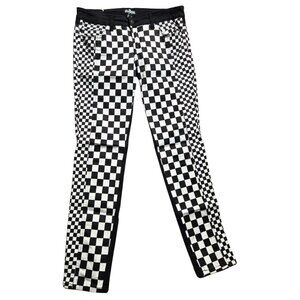 Royal Bones Jeans Pants Checkered White Black Wednesday Size 13